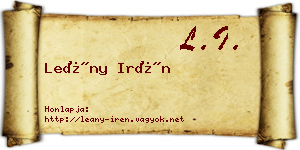 Leány Irén névjegykártya